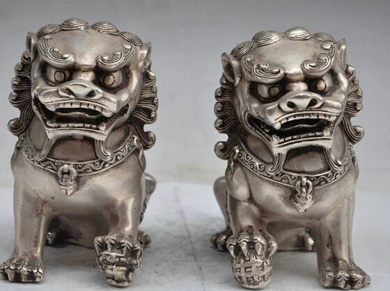 

decoration bronze factory outlets Tibet Silver china fengshui silver Evil spirits foo dog lion beast ball The town house statue