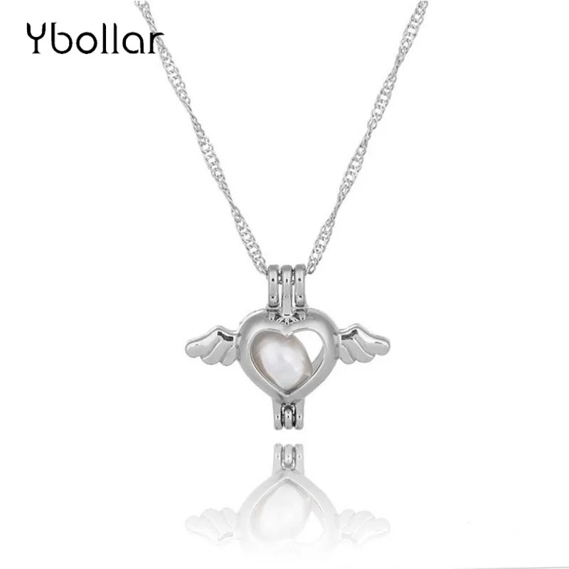 

1pc Women Charms Oyster Pearl Cage Locket Pendant Necklace Animal Heart Mermaid Crown Shell Choker Jewelry