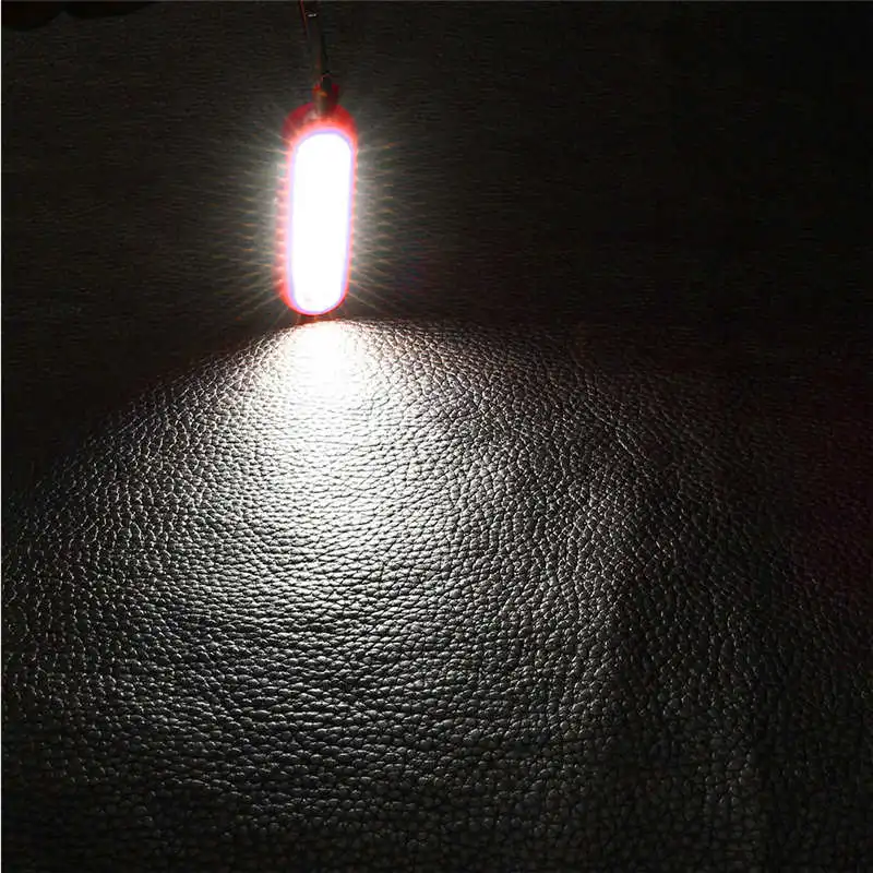 1xPortable COB LED Flashlight Carabiner Keychain Camping Light Hiking Torch Gift powerful led flashlight fanatic #4S14 (7)