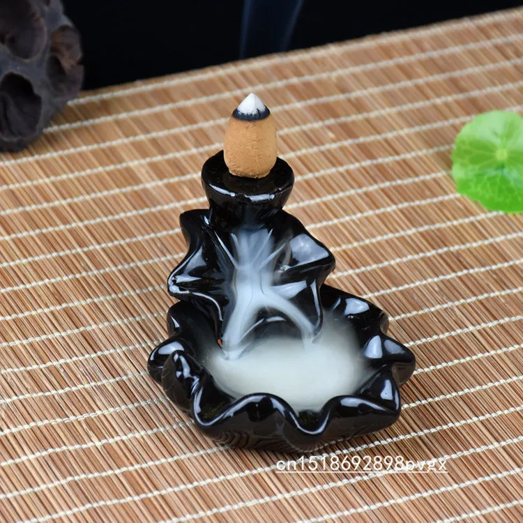 

Creative Home Decor Backflow Stick Incense Burner Purple Clay Censer Home Decoration
