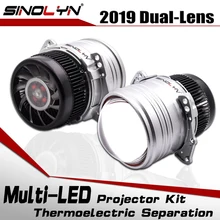 Головной светильник sinolon, линзы, би светодиодный объектив I5, 3,0 дюймов, HID проектор, светодиодный светильник, комплект ламп 6000K 5200LM, автомобильные аксессуары, модифицированный стиль