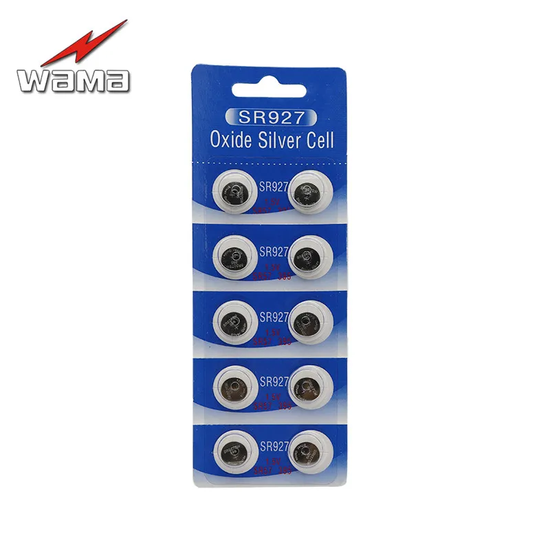 40 шт./лот Wama SR927 SR927SW LR57 395/399 SR57 оксид серебра 1 55 в без ртути Hg высокое качество