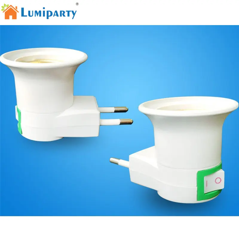 

LumiParty EU Plug E27 Bug Zapper LED Mosquito killer Light Bulb Adapter Socket light Bulb Holder Adapter Converter with Switch