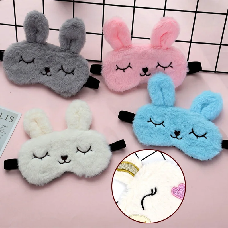 Ночная маска для сна Cut Koala/bunny плюшевая с рисунком из мультфильма черная повязка
