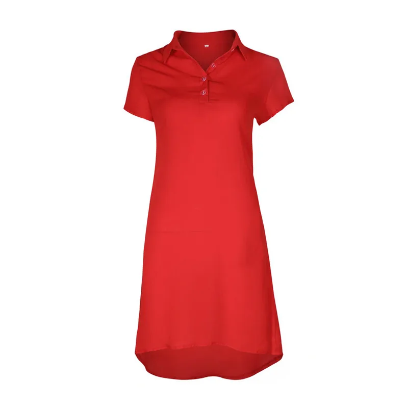 2018-New-Fashion-Women-Summer-Dresses-Casual-Short-Sleeve-With-Pocket-Straight-Blue-Red-Dress-Female (1)