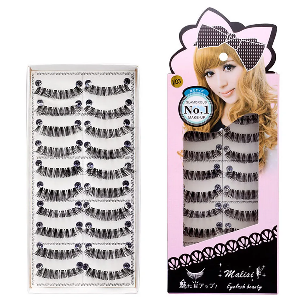 

Eyelashes set Eyelashes natural Curly Thick Fashion Long False Eyelashes For Makeup 10 Pairs Clios postios lashes maquiagem 8W2