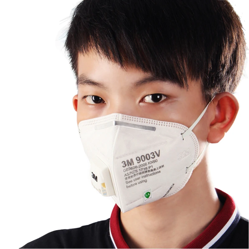 5 шт. 3M9003V детская противопылевая маска PM 2,5 маска против гриппа дыхательный клапан нетканый тканевый складной фильтр Маска KN90 защитные маски