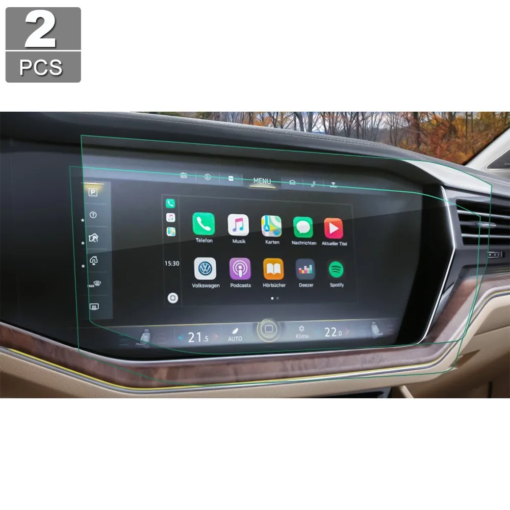 

RUIYA (2-Packs) PET screen protector for Volkswagen Touareg car gps navigation display screen,invisible transparent protection