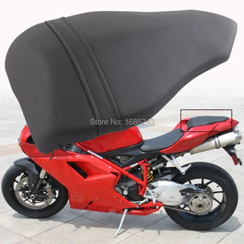 Motorcycle Black Back Seat Soft Comfortable Leather Pad Cusion Rear Seat Passenger Pillion for DUCATI 1098 1198 848