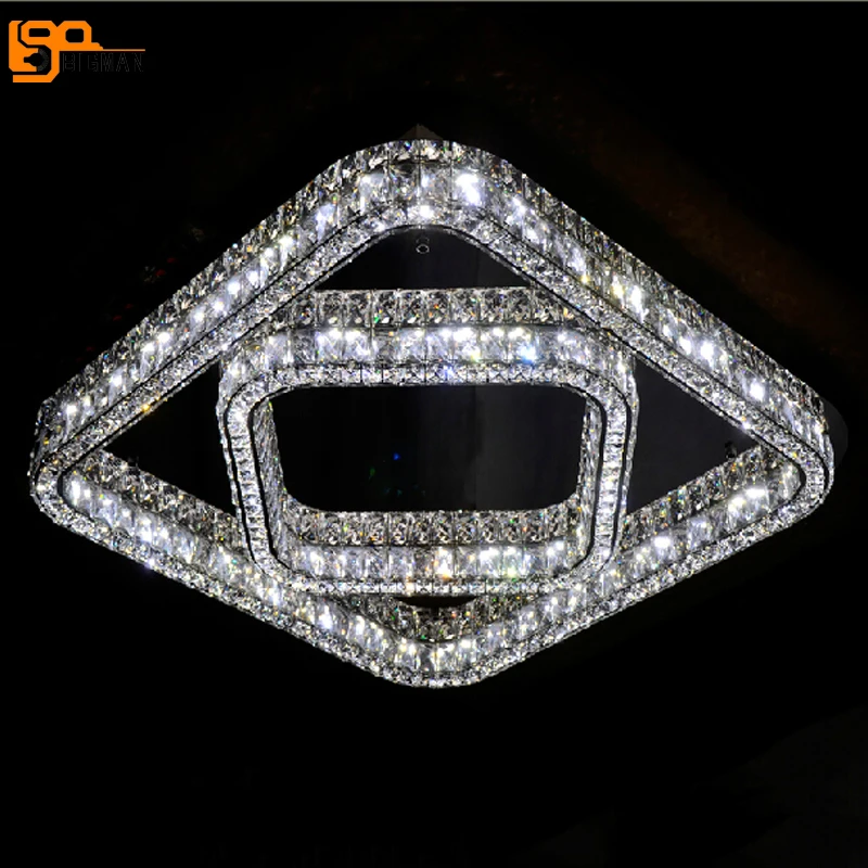 

Modern Led Ceiling Lights Ceiling Lamp square crystal light living room LED fixtures