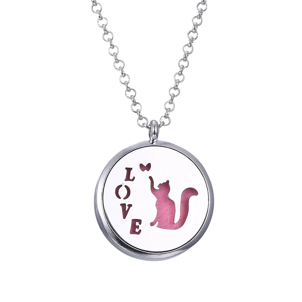 

Round Aroma Diffuser Open Lockets Pendant Perfume Essential Oil Aromatherapy Locket Necklace With Pads TZ30124