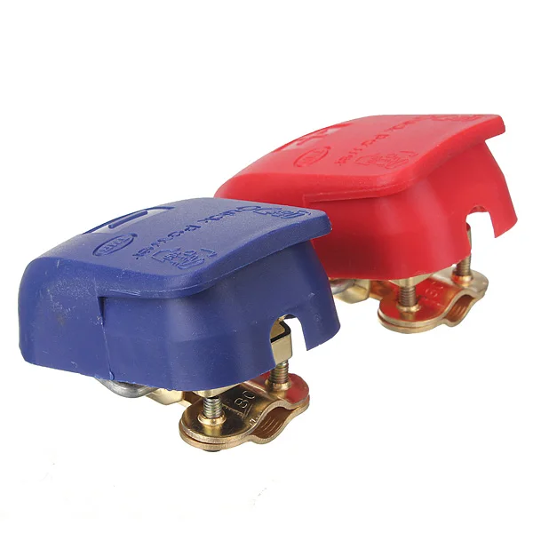 2Pcs 1 Pair Car Auto Caravan Boat Motorhome Quick Release Battery Terminals Clamps DC 12V Car Tools (1Blue+1Red)