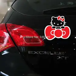 Стайлинга автомобилей бабочка узел рисунок «Hello Kitty» Наклейки для автомобиля Наклейка для Toyota Форд Chevrolet Volkswagen Тесла Honda Hyundai Kia Lada