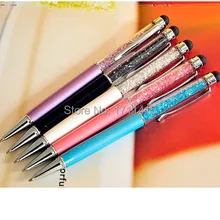 2 in1 шариковая кристаллический Стилус ручка емкостный стилус для сенсорного экрана для iPhone 4 4 S 5 5 S 6 plus для samsung S4 S5 S6 Note 3 4 для htc один