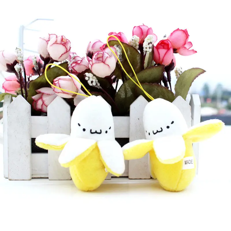 

1PCS 6.5cm Super Cute Little Yellow Banana Plush Stuffed TOY small String Keychain plush doll Toy Phone Accessories dropship