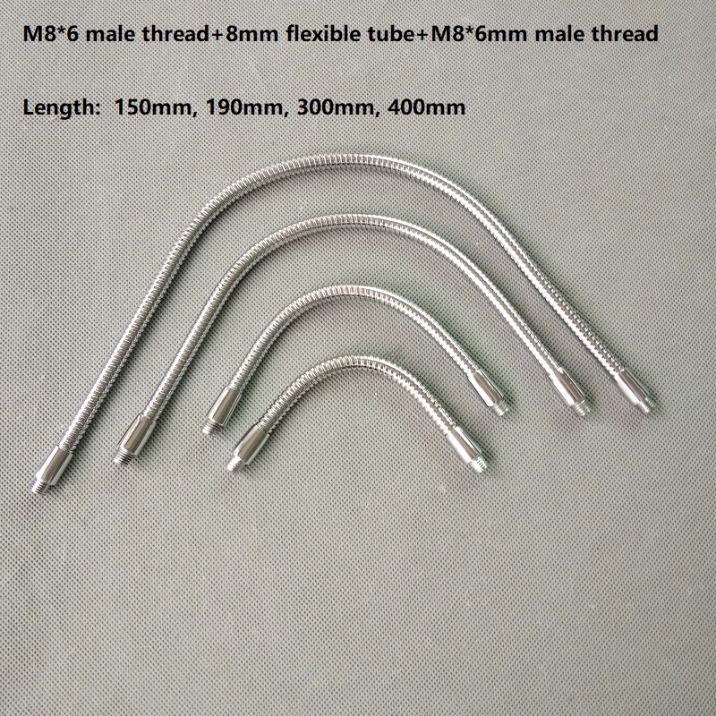 

2pieces/lot m8 male screw +male thread Soft Light metal Flexible conduit metal gooseneck hose serpentine tube clamp lamp