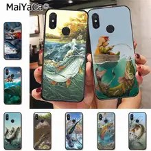 MaiYaCa trucha Panel peces pintura de pesca deportiva de primera caja del teléfono para xiaomi mi6 8 se note2 3 mix2 redmi 5 5 plus nota 4 5 5(China)