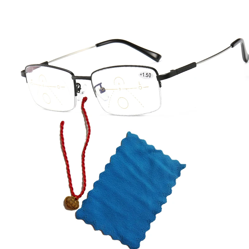 Прогрессивные многофокальные очки для чтения, переходные женские и мужские металлические оправы для очков дальнего и ближнего двойного назначения