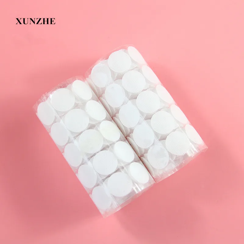 

White 100 Pairs 20mm Nylon hooks and loops Sticker strong self Adhesive Round dot glue on stickers home use Curtain fastener