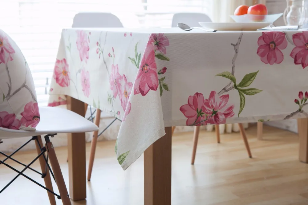 Buy Floral Printed Tablecloths Rectangular Table Cover For Wedding Modern