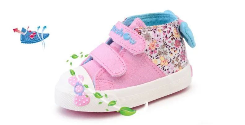 Детские кроссовки Обувь для маленьких Обувь для девочек парусиновая обувь с бантом с цветочным рисунком осень г./Весенняя детская повседневная обувь маленьких Обувь