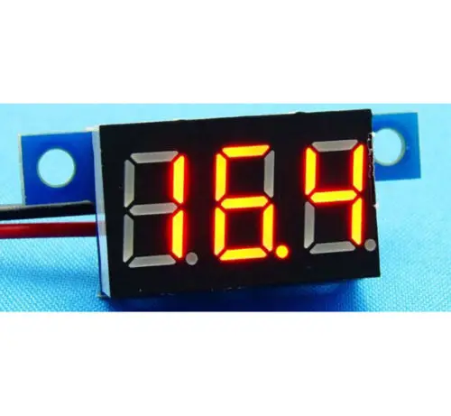 Yellow LED Panel Meter Mini Lithium Battery Digital Voltmeter DC 3.3V - 17V