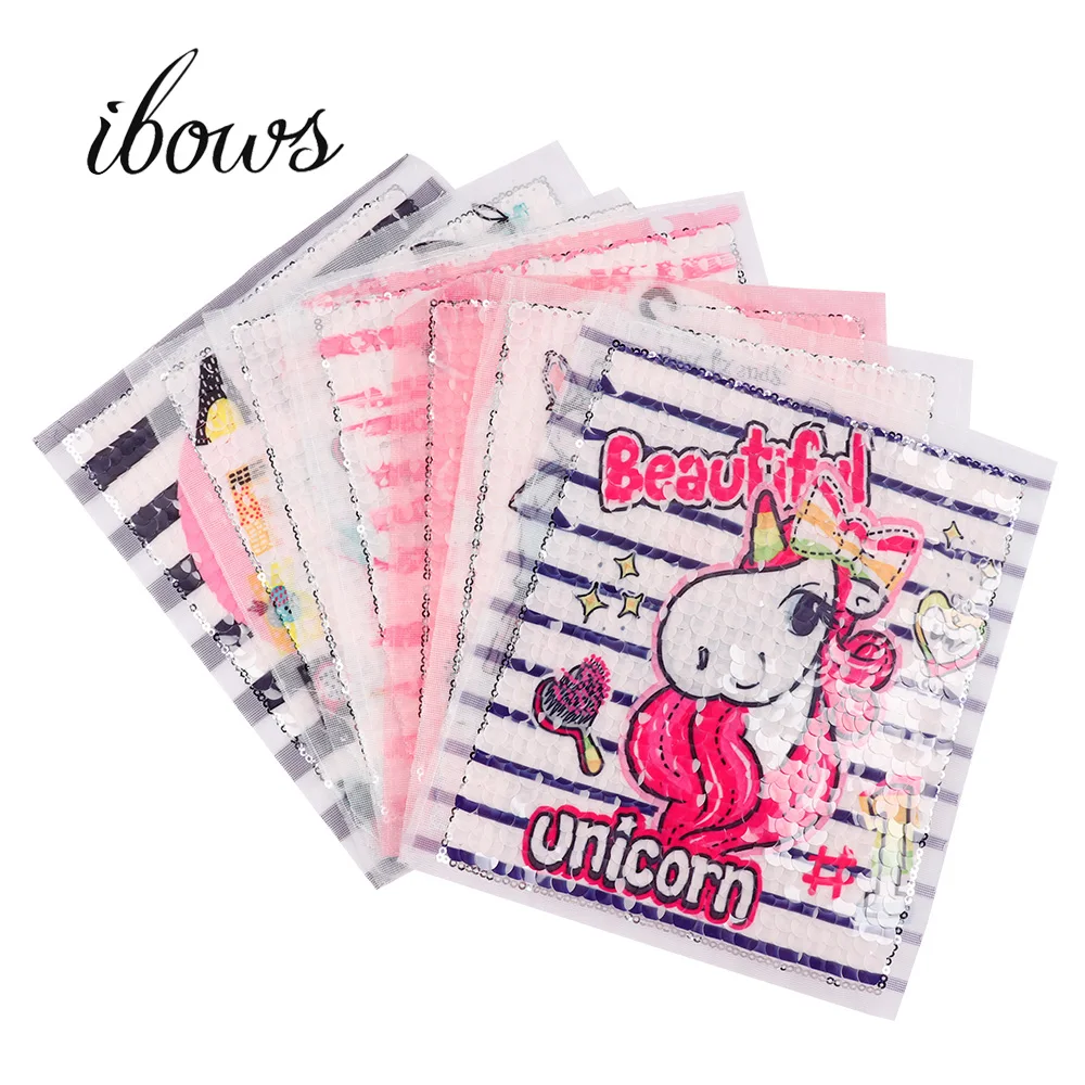 

1pc/bag Sequin Patches Reversible Sequins Cartoon Flamingo Fashion Stickers Applique DIY Clothes Big Size Stickers Suppliers