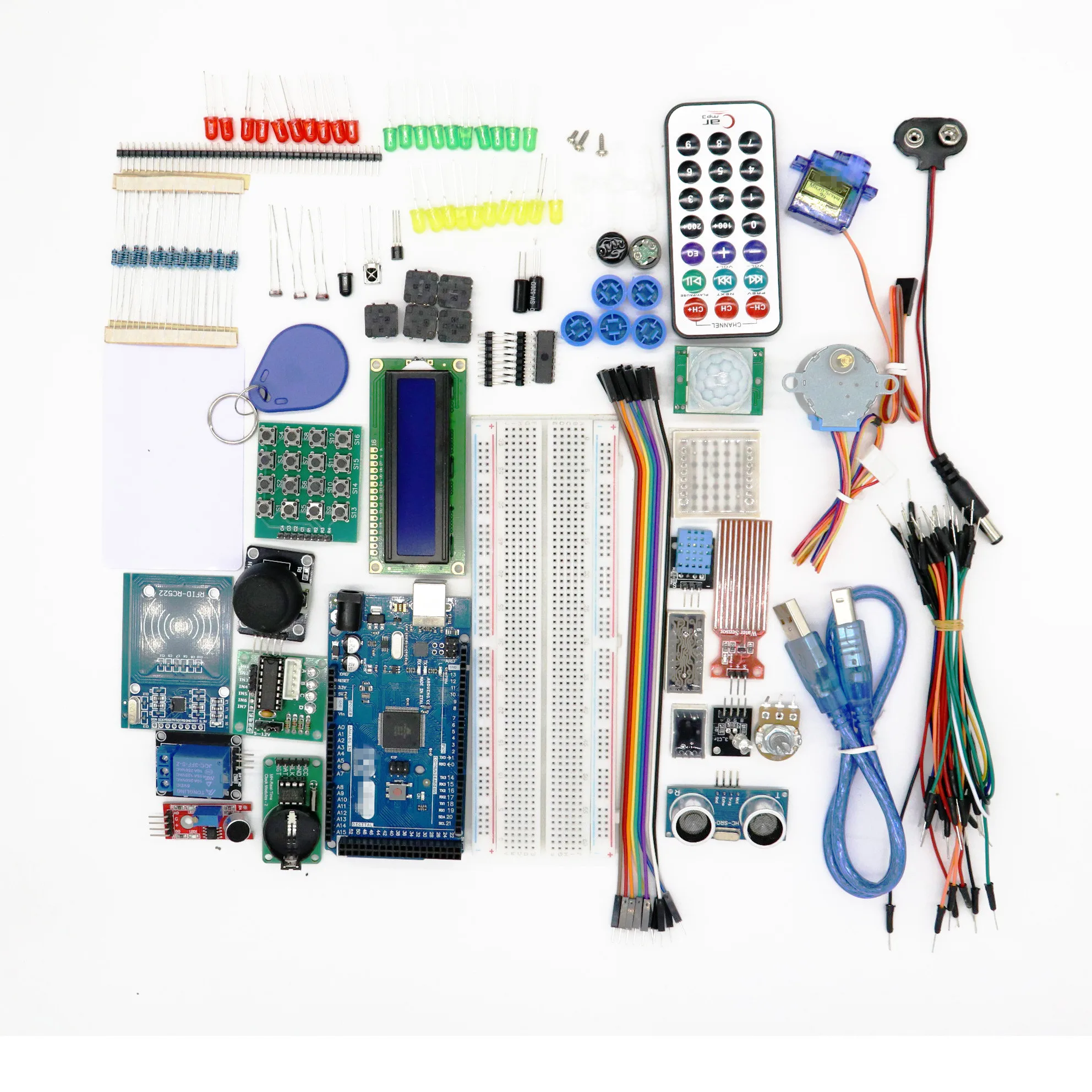 

DIY Electronic Started Kit Mega2560 Mega 2560 R3 For Arduino Breadboard DHT11 Temperature Pir Sensor Potentiometer LCD Display