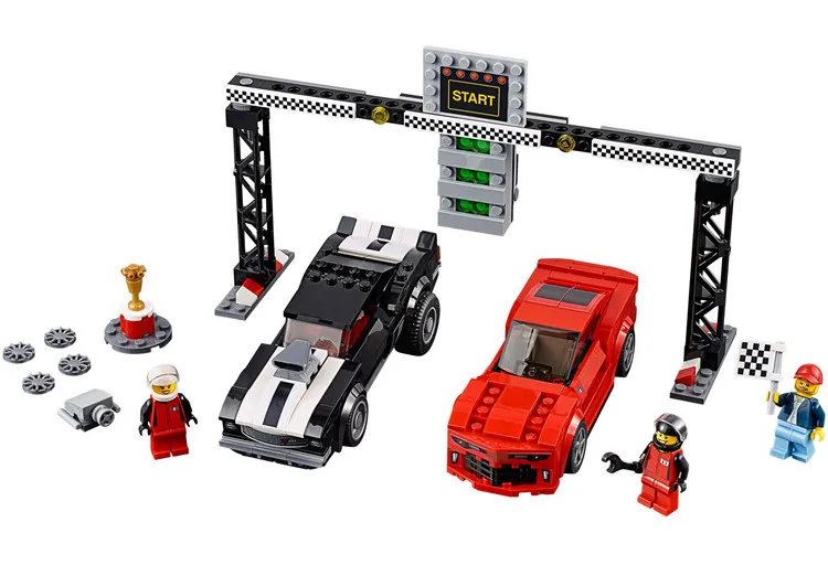 

Compatible With 75874 Decool 78115 454pcs Speed Champions Building Blocks Camaro Drag Race Model Bricks Gift