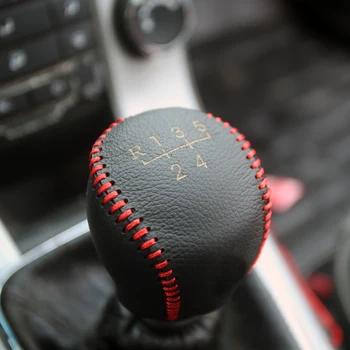 

Jameo Auto Black Leather Car Gear Head Shift Knob Protection Cover MT Car Shift Collars Case Fit For Renault Kangoo 2004 MT