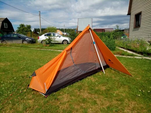 3F UL GEAR Oudoor Сверхлегкий туристический тент 1 человек один человек легкий без полюсов палатки серый/зеленый/оранжевый - Цвет: Оранжевый