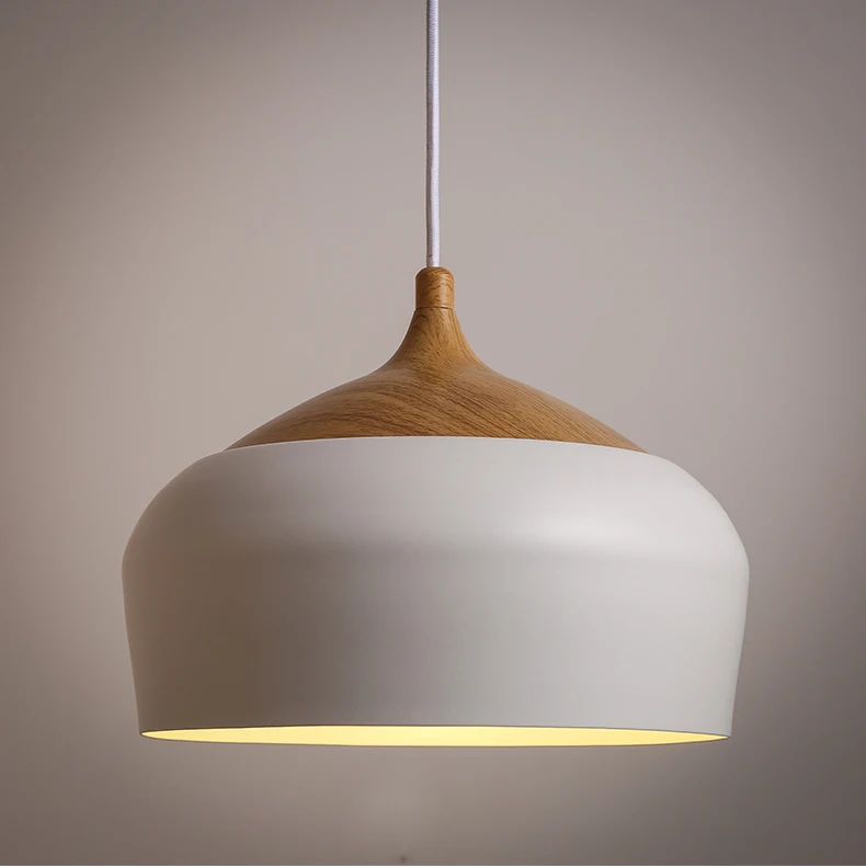 Modern Nordic wood pendant light modern simple light with Edison bulbs
