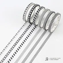 CardLover Black And White Style Stripe Washi Tape Adhesive Tape DIY Scrapbooking Sticker Label Masking Tape