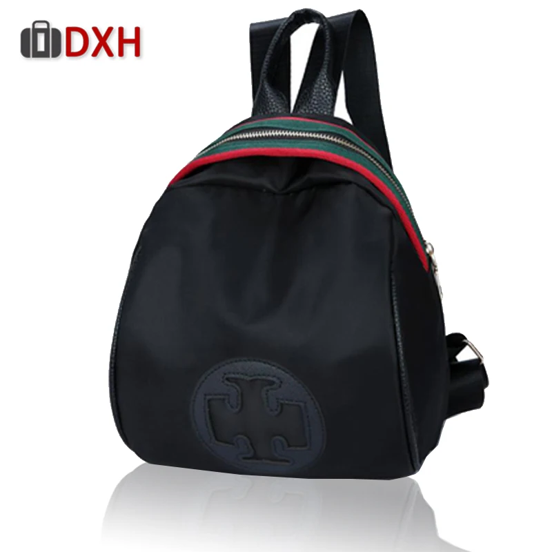 

DXH Women 2019 Fashion Backpack Girls Oxford Small Shopping Backpacks Ladies Colorful Zipper Travel Bag Teenagers School Bag