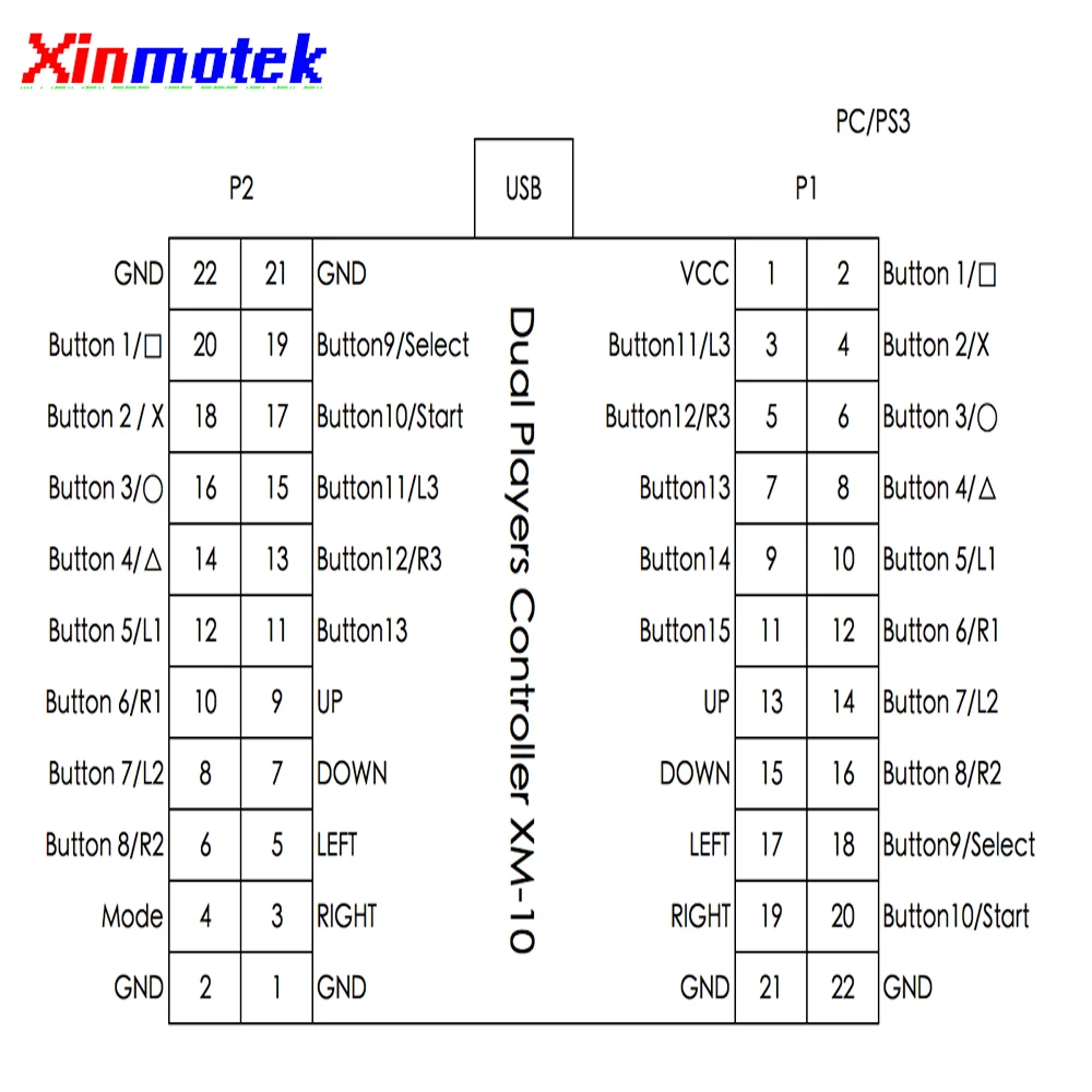 2 игроков USB аркадная игра DIY аксессуары комплект XM-10 для ПК PS3 и Raspberry Pi, HAPP джойстика и американские кнопки