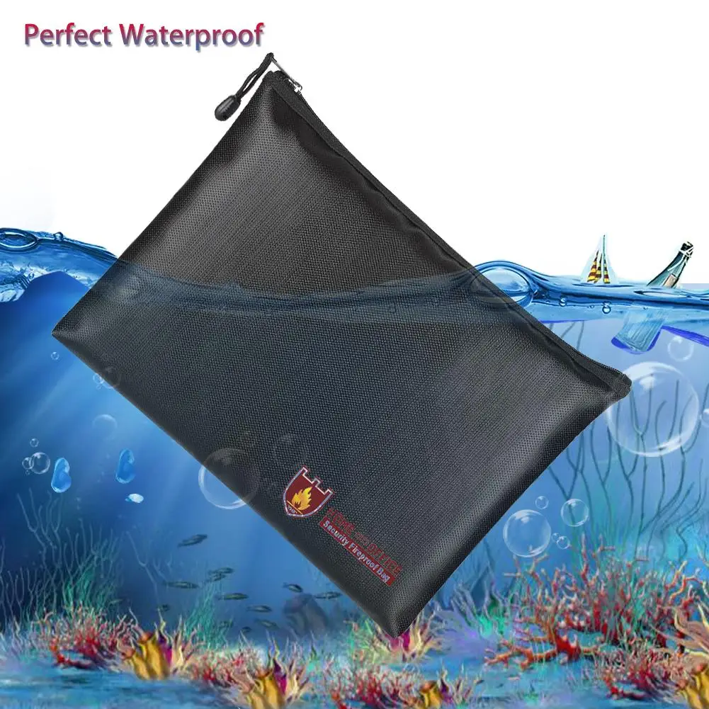 

Double Sided Fireproof Storage Bag Fire Water Resistant Pouch for LiPo Battery Money Document Multifunctional Tools Storage Bags