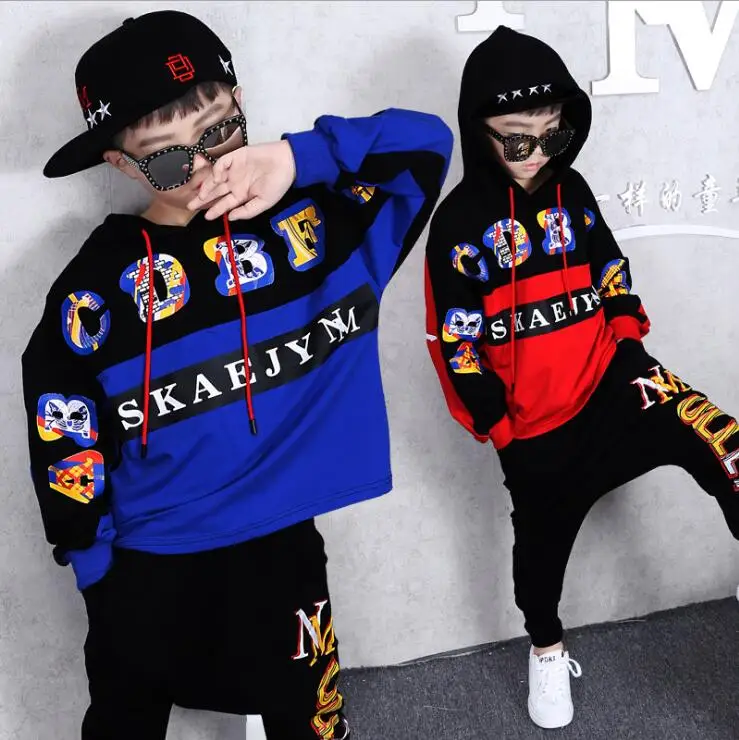 

2 Pieces Spring Big Girls Boys Outfits Clothing Set Turtleneck Tops Haren Pants Kids hip hop vetement garcon 6 8 10 12 13 Years