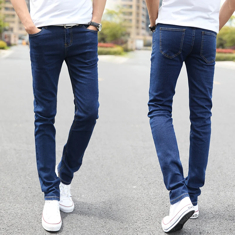 Для мужчин стрейч облегающие мужские джинсы дизайнерский бренд супер эластичные прямые брюки джинсы для женщин Slim Fit Модные джинсы мужчин