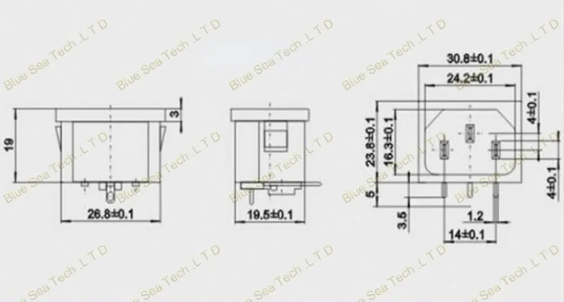 10 шт. 3Pin 10A/250 В AC Розетка, встроенный разъем/вилка, CE сертификация