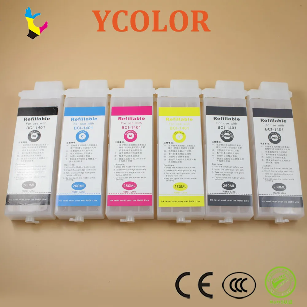 

6 pieces/set PFI-102 refillable ink cartridge for Canon iPF605/650/655/750/755 plotter without chip