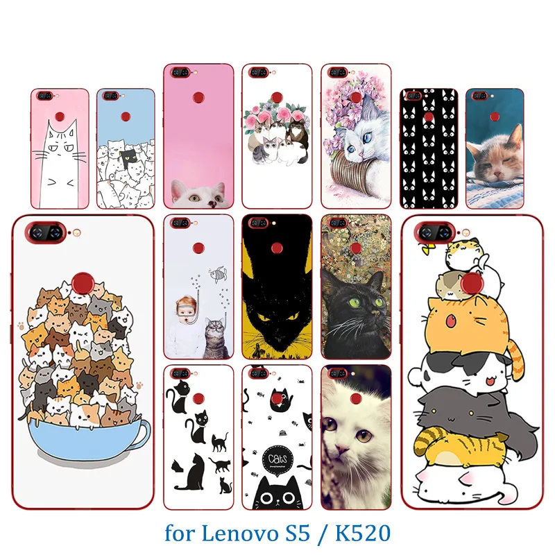 

for Lenovo S5 Full Protective Phone Cases 5.7 inch for Lenovo K520 Soft Clear Silicone Luck Cat Pattern for Lenovo K520 S5 Cover