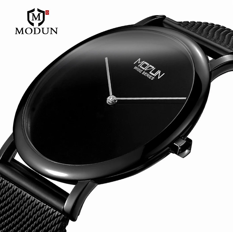 

Top Brand Luxury Mesh Strap Watch Business Men Simple Ultra Thin Watch Minimal Stainless Steel Band Male Clock Metal Wristwatch