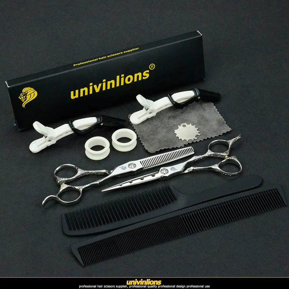Univinlions 6 дюймов Парикмахерская волнистая ручка горячие ножницы для волос Парикмахерские ножницы набор парикмахерских ножниц парикмахерские инструменты