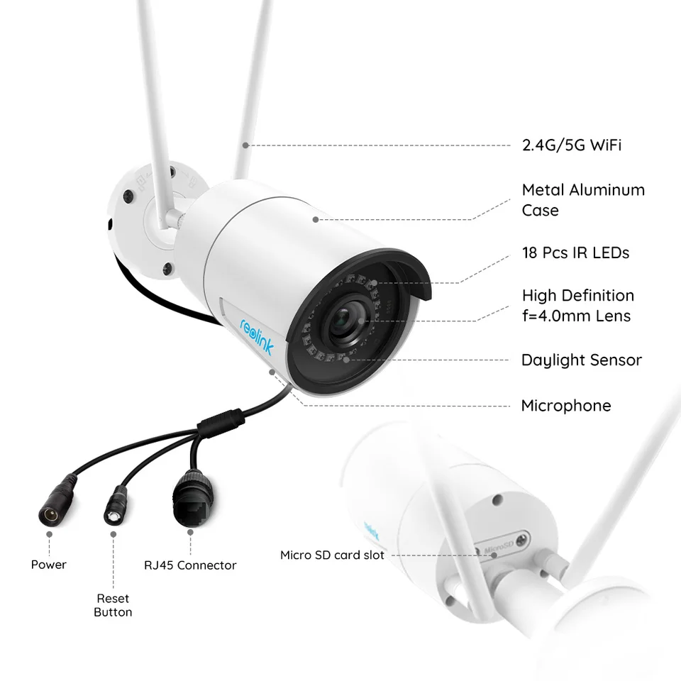 Reolink RLC 410W 4MP 2560x1440 2.4G & 5g Giám Sát Camera WiFi Ngoài Trời HD Camera IP Không Dây Chống Chịu Thời Tiết camera an ninh|Camera giám sát| - AliExpress