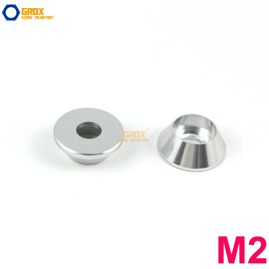 

Серебристая алюминиевая шайба с головкой и винтовой шайбой, 30 штук M2