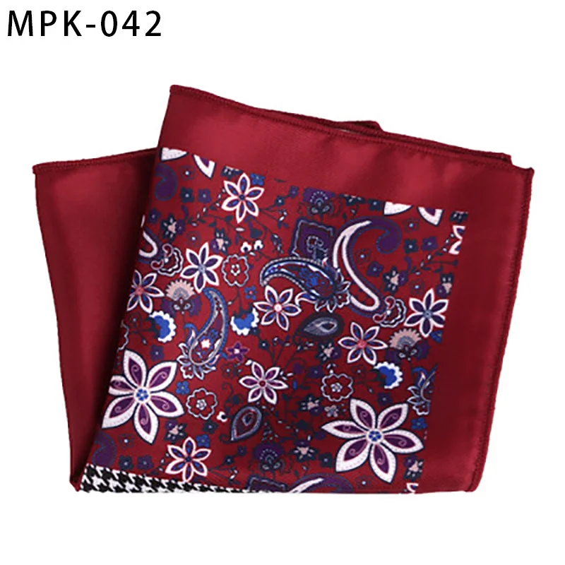 MPK-42 YISHLINE отличительный мужской модный мужской Карманный платок квадратный модный принт большой мужской Цветочный горошек мужской нагрудный платок для мужского костюма - Цвет: MPK-42