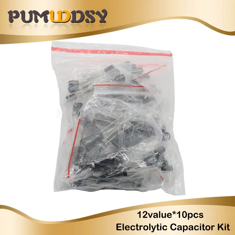 

12valuesX10pcs=120pcs 0.22UF-470UF Aluminum electrolytic capacitor component diy assortment kit new and original