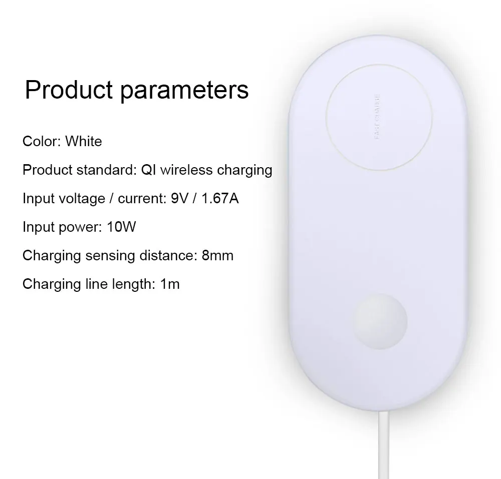 Ascromy Dual Wireless Fast Charger 2in1 Wireless Charging Pad Induction Charger Base for Apple Watch Series 3 2 iPhone 8 Plus X (14)