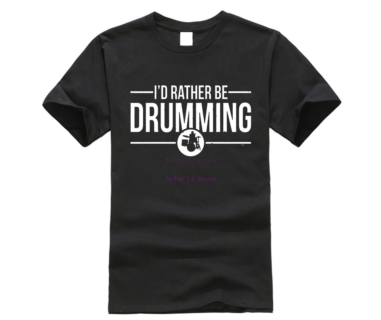 Новые модные футболки я бы скорее быть футболки drumming хлопок короткий рукав группа барабанная музыка подарок рок барабанщик модная футболка