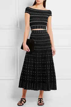 

Jacquard Bandage Dress TOP Quality Ladies HL Fashion Elegant Evening Party Dress Sexy 2 Pieces Dress